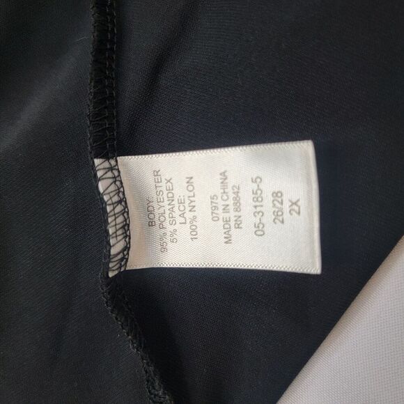 Roamans Black Dress Lace Womens 2X Shift Midi Flowy Whimsygoth Goth Formal Y2K - Picture 7 of 14